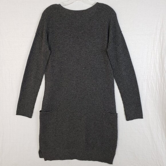 KOKUN 100% Cashmere Sweater Dress Tunic Knit Gray size S Relaxed Fit Lagenlook - Picture 6 of 11